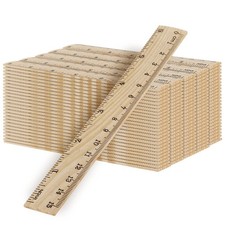 144 Packs 6 Inch Wooden Rulers 2 Scales Double Sided Pine Wood Student