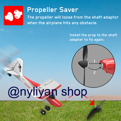 VOLANTEX RC Plane 2.4GHz 4CH Red Sport Cub Fighter 500mm 6 Axis Aerobatic Glider - Picture 4 of 19