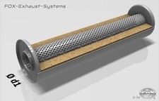 Universal Muffler Stainless Steel Round 125mm 1-Rohr L:420mm IN/Out 50/