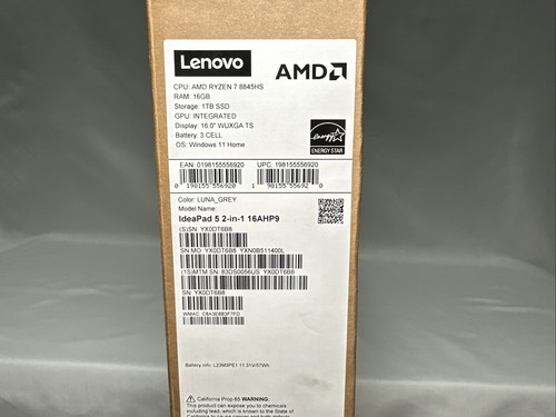Lenovo IdeaPad 5 2-in-1 16AHP9 16" Ryzen 7 8845HS/ 1TB/ 16GB/ WIN 11 Home - NEW! - Picture 4 of 5