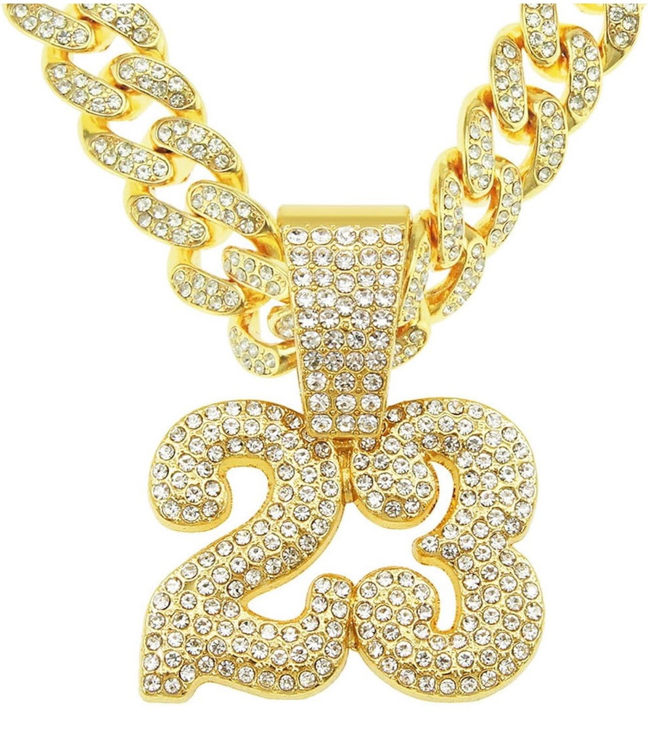 Iced Out Number “23” Pendant | Chain