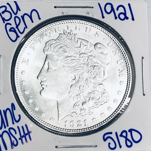 1921 BU UNCIRCULATED MORGAN SILVER DOLLAR AUTHENTIC U.S. MINT FREE SHIPPING 5180