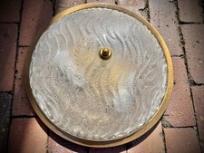 Fischer Lampa Kinkiet Lampa sufitowa Szkło lodowe Mosiądz lata 70. 44 cm Midcentury