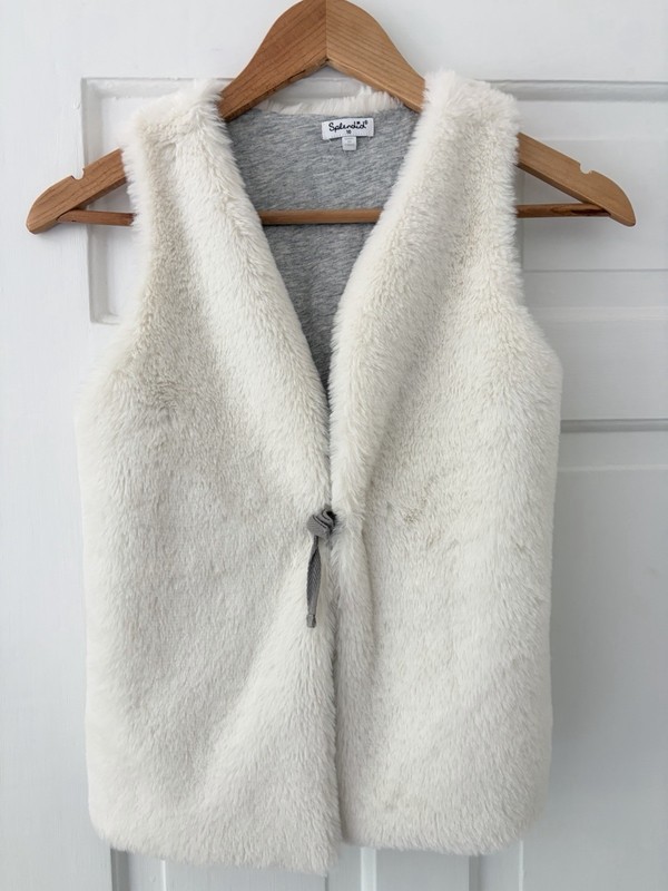 Splendid White Faux Fur Vest Girls Size 10