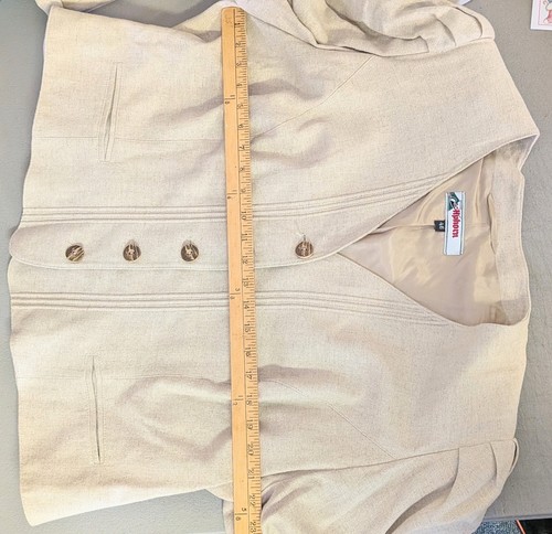 Vintage ALPHORN Trachten Damen Leinenmischung hellbraun Jacke Blazer Größe EU 46 US 14 - Bild 6 von 11
