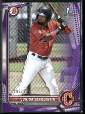 2022 Bowman #BP-80 Junior Sanquintin Prospects Purple Pattern #/199