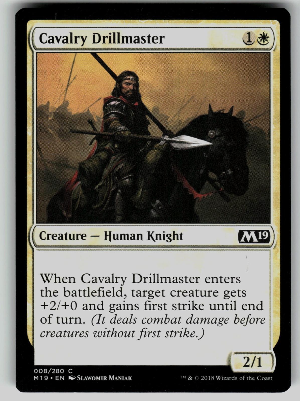 Cavalry Drillmaster 8 Core Set 2019 Magic: The Gathering Common