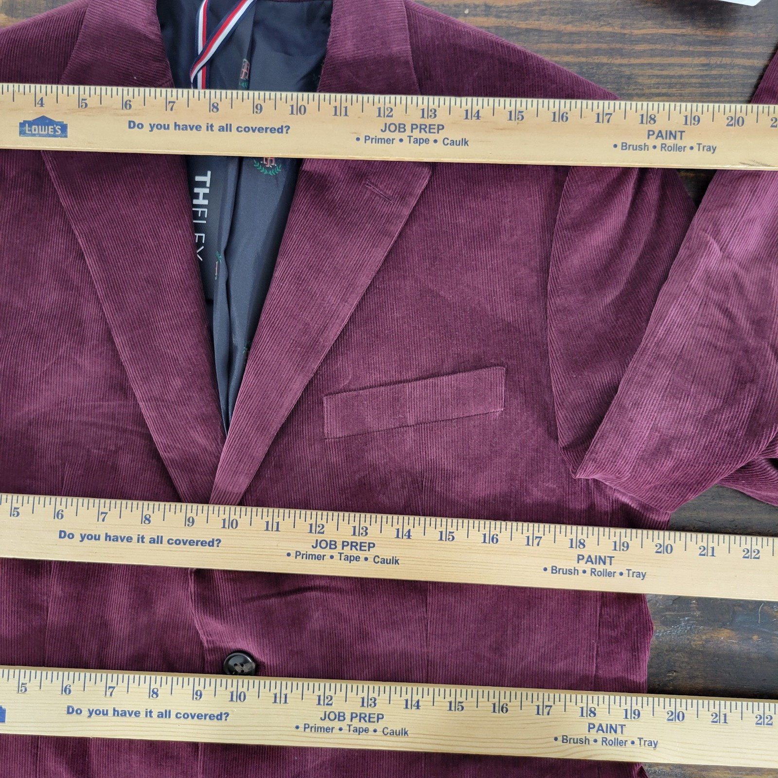 Tommy Hilfiger Men's Sport Coat Blazer Two Button Burgudny Corduroy 38S thumbnail 3