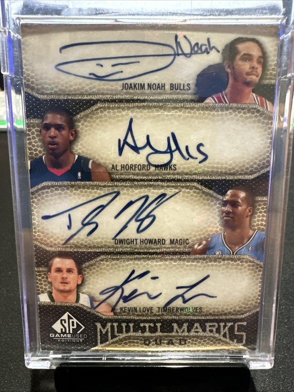 2009-10 SP Game Used Edition Multi Marks Quad Auto Noah/Horford/Howard/Love /50