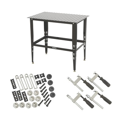 Klutch Steel Welding Table, 600 Lbs Weight Capacity, 16mm Holes, 24-Pc Metal ...