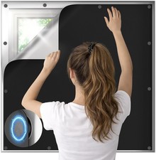Magnetic Blackout Window Cover, 100 Blackout Shades for Bedroom No Drill Black