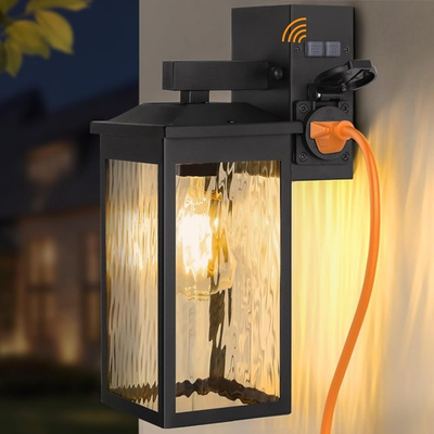 #ad #ad Porch Lights with GFCI Outlet Dusk to Dawn Outdoor Wall Lighting with Water ... $46.44