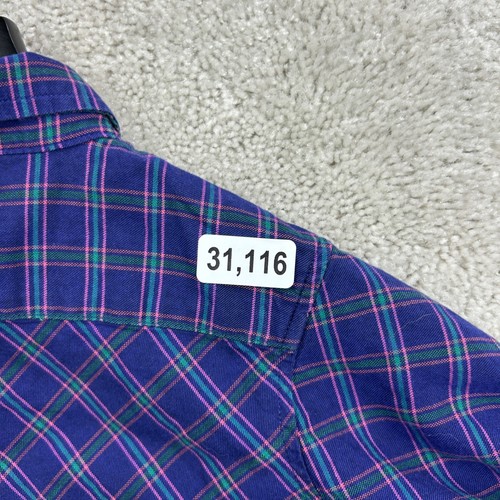 Ralph Lauren Shirt Girls Size Medium Purple Plaid Long Sleeve Button Up - Picture 11 of 11