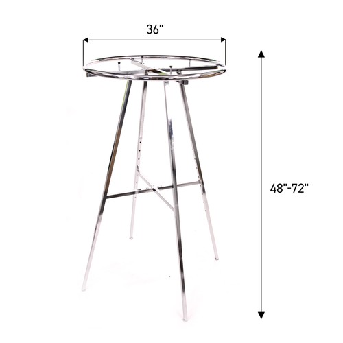 SSWBasics Chrome Round Rack KD- Retail Clothing Rack - Sturdy Chrome Metal - Picture 2 of 2