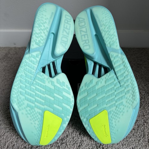 Adidas Zero Adios Pro 4 M Flash Aqua Lucid Lemon JR1251 taglia 11,5 nuove autentiche - Foto 6 di 7