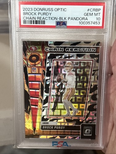 2023 Donruss Optic Brock Purdy Chain Reaction Black Pandora /25  PSA 10 SF 49ers