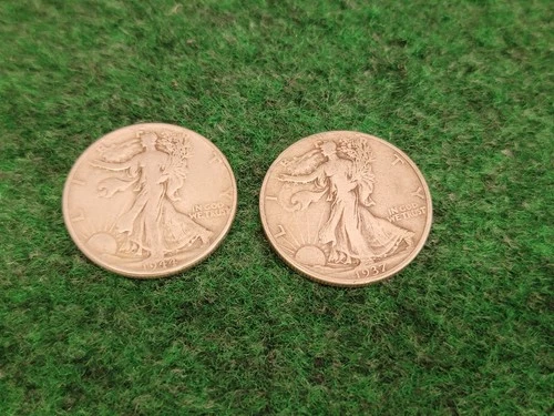 1937 & 1944 Walking Liberty Half Dollar - Very Fine, Silver