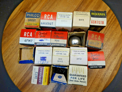 #ad 18 RCA Sylvania Philco Admiral Tubes Untested Some in Sealed Boxes $24.95