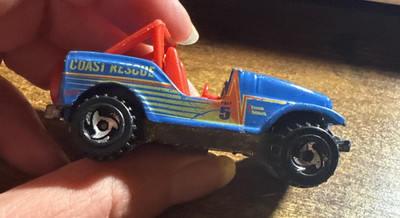 Vintage 1990 Hot Wheels Mattel Die Cast Toy Scale 1:64 COAST RESCUE JEEP Truck