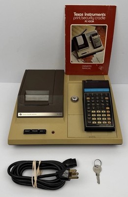 VTG Texas Instruments TI-59 Calculator PC-100 Printer w/ Key Manual PARTS/REPAIR