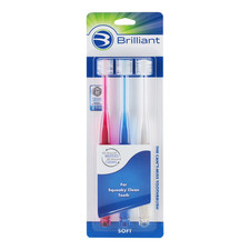 Soft Adult Toothbrush, over 15,000 Microfiber Bristles, Multicolor, 3 Pack