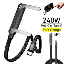2-in-1 Invisible Holder Charger Cable  240W Fast Charging Cord with Phone Stand