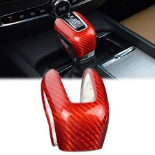 Carbon Fiber Gear Shift Knob Cover Trim For Volvo Xc60 Xc90 S60 S90 V6090 Red Carbon Fiber Gear Shift Knob Cover Trim For Volvo Xc60 Xc90 S60 S90 V6090 Red