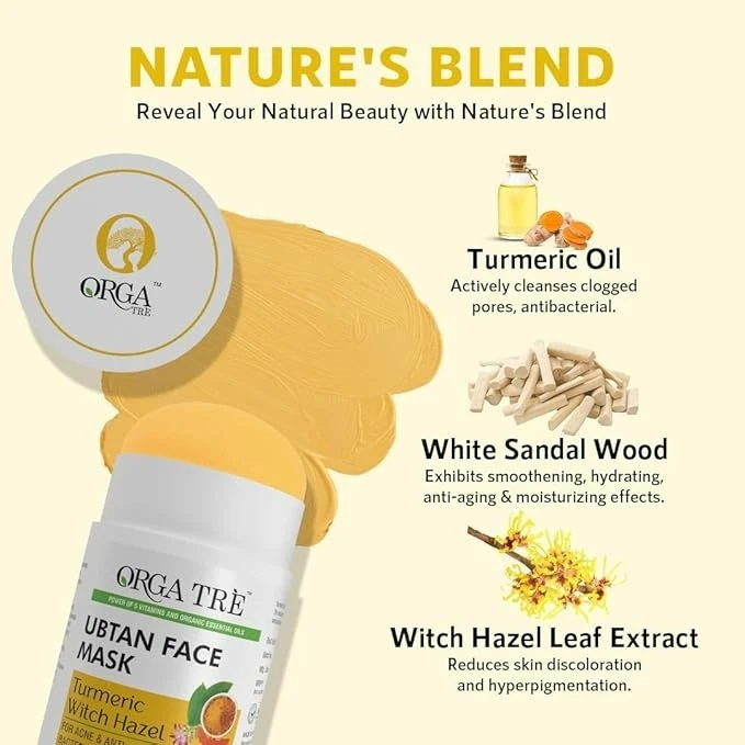 Orgatre Ubtan Face Mask Stick For Men & Women For Sun Tan, Natural Glow - Image 3 of 4