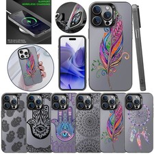Ethnic Pattern Phone Case PC Hard Cover For Samsung S25 S26 iPhone 15 16e 17 Pro