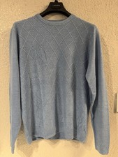 Dockers Light Blue Long Sleeve Light Weight Jacquard Print Sweater LG