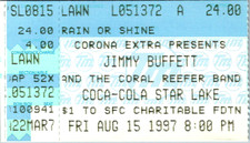 JIMMY BUFFETT, COCA COLA STAR LAKE, AUGUST 15 1997 CONCERT TICKET STUB