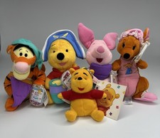 Winnie The Pooh Pirate Tigger Piglet Friends 7  Star Bean Plush Mattel Lot of 5