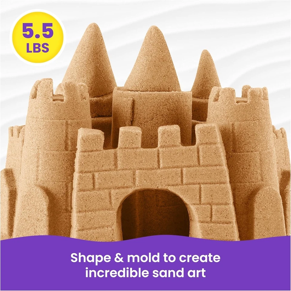 Kinetic Sand 2.5kg of All Natural Brown Sensory Toys Play Sand for mixing -Au - image 3 of 4