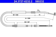 Bremsseil Seilzug Feststellbremse ATE 24.3727-0232.2 für BMW E38 7er 725 tds 728