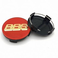 Set Of 4 Bbs Red 3-d Gold 65mm Inside 62mm Center Caps Emblem Hubcap