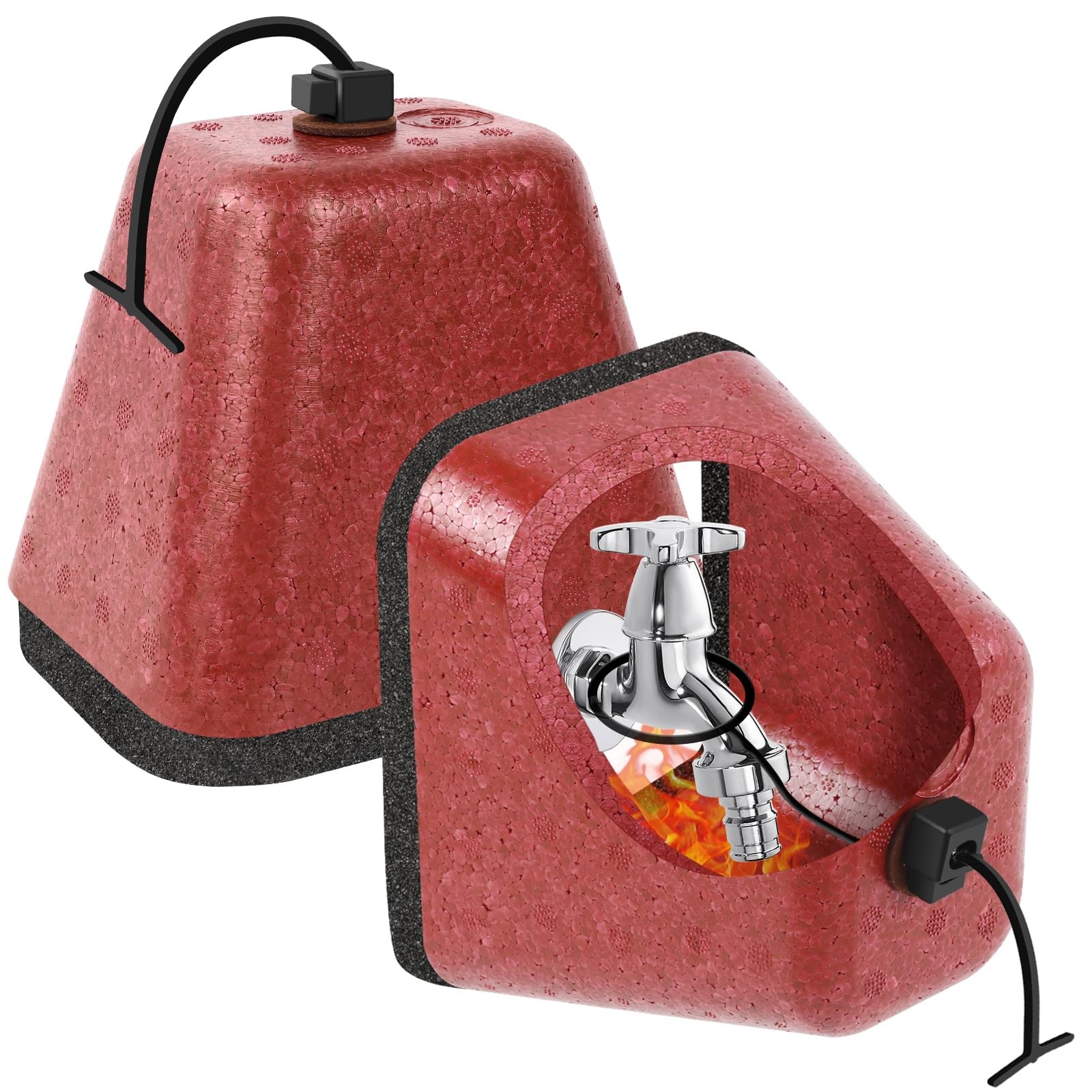 2 Pack Outdoor Faucet Covers for Winter, Heavy Duty Faucet Spigot Covers Wint...