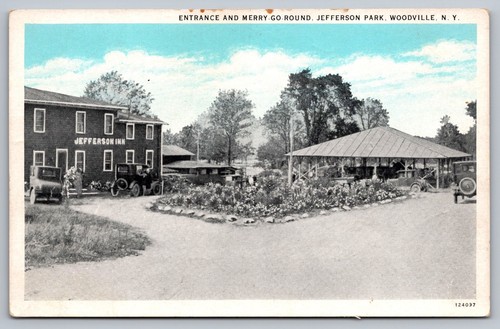 Woodville NY New York~Merry Go Round Jefferson Amusement Park~Inn~UNPTD Postcard