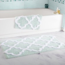 2 Piece Bathroom Rug Set - 41x24.5 Inch and 34x21 Inch 100 Cotton Bath Mats ...