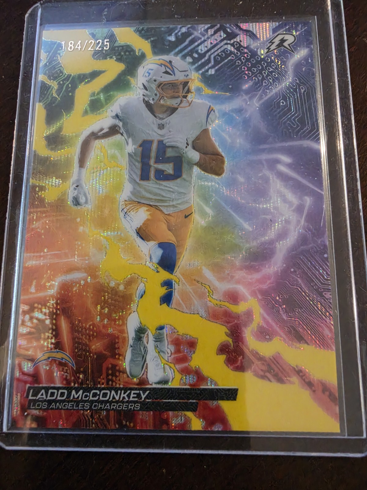 2025 Topps Resurgence Ladd McConkey Circuit Breakers Yellow Surge /225 CB-13
