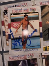 Greg Louganis # 50 Signed / autograph 1991 Impel US Olympic Cards Hall Of Fame
