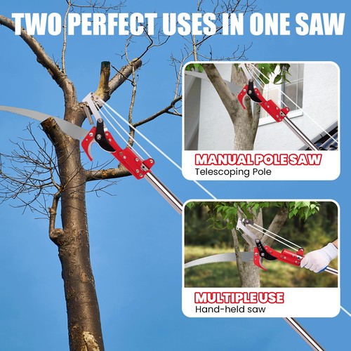 Manual Pole Saw, 3-14 ft Extendable Tree Pruner, Sharp Steel Blade and Scisso... - Picture 5 of 6