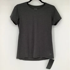 Arc'teryx Women XS Black Heather Taema Crew Neck Short Sleeve Active Top OS36-14