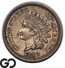 1862 Indian Head Cent Penny, Semi-Key Date, Choice Uncirculated+
