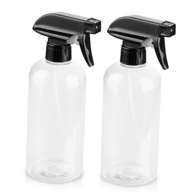 Bynccea Plastic Spray Bottles 2 Pack Clear Empty Spray Bottle 16oz Clear*2pcs