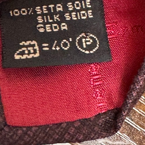 Corbata Ermenegildo Zegna para hombre 100 % seda geométrica corbata multicolor granate carrera - Imagen 4 de 6