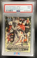 Marketplace image: 2023 Bowman U Best Marvin Harrison Jr. #BM-4 Masterpieces Superfractor 1/1 PSA 9