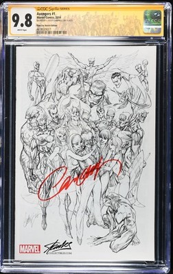 Avengers #1 Stan Lee Sketch Variant CGC 9.8 SS MT SIGNED J. SCOTT Campbell SDCC