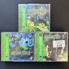 SYPHON FILTER 1, 2 & 3 (Sony PlayStation One PS1) CIB Complete Bundle Lot Tested