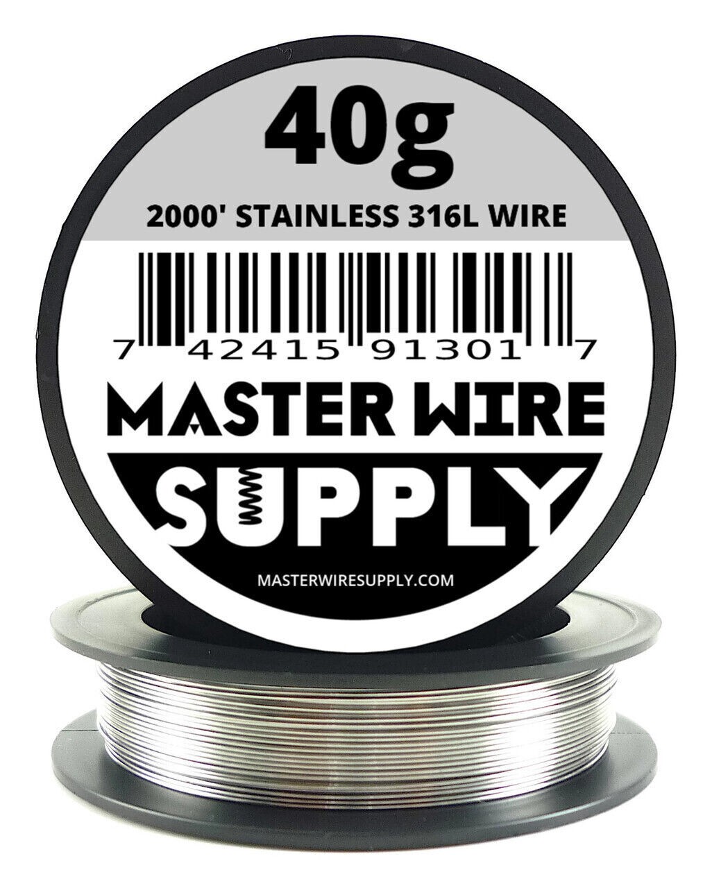 Stainless Steel 316L - 2000ft - 40 Gauge Wire 40g - 0.08mm - 0.003in - Master Wi