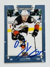 Ondrej Kase Anaheim Ducks Autographed 2017-18 UD Compendium Hockey Card #9 COA